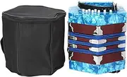 Accordion, Portable Three Colors Accordion Instrument, Wide Hand Band Tone Clear Accordion for Music Performance (Sky Blue)