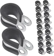 20pcs Tube Clamps C Pipe Wire Clamp Small Steel Tube Automobile Fastening Crimping Industrial Automotive Crimp Coated for Ducting Plumbing U Bracket Stainless Steel