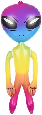 Rainbow 36" Alien INFLATE Inflatable 3 FEET Blow UP Prop UFO Gag Gift