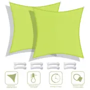 2 Pack 12x12 Ft 97% UV Block Square Sun Shade Sail HDPE Canopy Patio Garden Yard