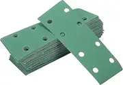 X AUTOHAUX 50 Pcs Sanding Discs Wet Dry Waterproof Hook & Loop Sandpaper for Woodworking, Automotive Refinishing 7.80"x2.76" 8 Hole 150 Grit Green White Corundum