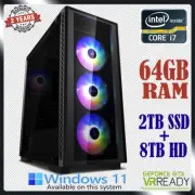 Intel 13th Gen Core i7 13700K RTX 4090 64GB 2TB SSD Gaming Desktop Computer PC