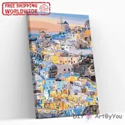 Paint By Numbers Kit Santorini Ocean Painting Canvas Kids Home Decor Acrylic Art