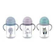 Straw Sippy Cup Kids Toddler Sippy Water Drinking Bottle Feeder With Straw 400ml