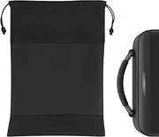 Geekria PU Speaker Pouch Compatible with New Bose Soundlink Max Case Cover, Replacement Speaker Pouch Portable Speaker Protective Carrying Bag with Cable Storage (Black)