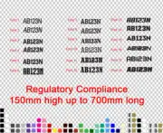 Boat Rego Stickers Registration Decal Marine Vehicle Cast Vinyl 700 x 150mm 15cm