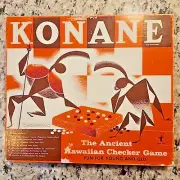 Vintage KONANE Ancient Hawaiian Checker Board Game in Original Box Rock Pieces