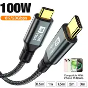 100W PD Type C USB C to USB C Cable Fast Charging Charger Cord for iPhone 15 16