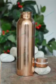 Indien Eau Bouteille Cuivre Joint Gratuit Anti Fuite 700 ML Uni Cuivre Eau