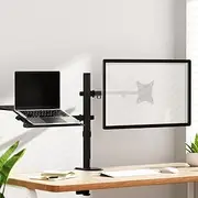 Artiss 32'' Dual Monitor Arm Stand, Heavy Duty Computer Monitors Riser Mount TV Wall Mounts Bracket Holder Clamp Home Office Desk Accessories, Adjustable 360° Swivel with VESA Plate Black