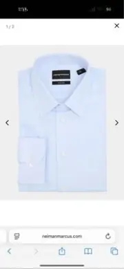Emporio Armani - Men's Cotton Micro-Woven Dress Shirt. Size: 44M/17 1/2