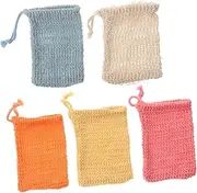 Minkissy 5pcs Exfoliating Body Scrubbers Soap Gentle Cleanser Soap Bar Versatile Pouches