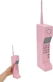 VINGVO Retro Cellphone Model, 80s 90s Old Brick Phone Prop, Fake Phone Prop for Halloween Party, Photography Props, Photo Studio Decorations (Pink)