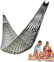 Swing Mesh Hammock - Swing Sleeping Mesh Outdoor Nylon Rope Hammock - Thickened Multi-Functional Ergonomic Breathable Bed for Camping Hiking