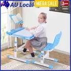 Children Kids Study Desk& Chair Set Writing Reading Table w/ Eye Lamp Ergonomic