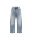 Palm Angels Wide Leg Jeans Denim Men Light Blue Pants