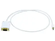 3ft Gold Plated 32AWG Mini DisplayPort / Thunderbolt to VGA Cable - White