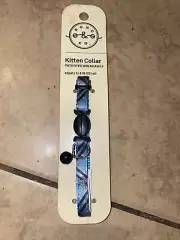 Bond & Co. Blue Reflective. Cat Collar, Adjusts 8 Inches With Bell
