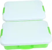 HOMSFOU 2pcs Portable Storage Box Handheld Sand Tray with Lid for Indoor and Durable Plastic Sandbox Storage for Organizing and Sand Items