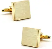 [Generic] Gold Square Cufflinks | Golden Cuff Links | Present for Men or as Groomsmen Present | Cuflinks for Him