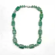 Exquisite Natural Aventurine Stone 18" Necklace with Flat Rectangle Beads