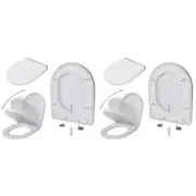 Toilet Seats with Soft Close Lids 2 pcs Plastic White