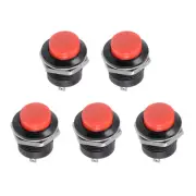 Push Button Switch SPST 1 NO Momentary Round Button 16mm / Red / 5 Pcs