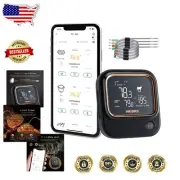Bluetooth Wi-Fi BBQ Thermometer with App Control & 4 Stainless Steel Probes