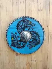Medieval Wooden Dragon Viking Authentic Batteworn Shield Best For Gift.