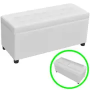Storage Ottoman Artificial Leather White