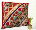 24" DAZZLING SEQUIN MOTI KUNDAN BEADED TAPESTRY CUSHION FLOOR BED PILLOW COVER