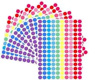 TuoYi 2800pcs Colourful Round Coding Circle Dot Labels Stickers,Price Lable,Charts Mark, Funny DIY,10 Assorted Colours Dots Round Stickers (19mmColorful)