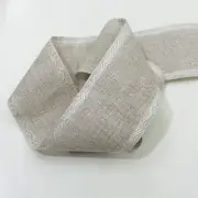 Cross Stitch 27 ct linen banding 3" wide Natural Raw Pyramid decorative edge