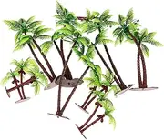 10pcs Tree Topper Fake Hanging Plants Deck Fake Plants Artificial Fake Tree Inflatable Palm Tree Fake Palm Trees Mini Outside Family Tree Wall Decor Fake Palms Leaf Plastic Green