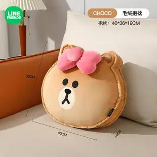 ⭐LINE FRIENDS 抱枕 毯子 靠墊 靠枕 毛絨 毯子 BROWN 熊大 CHOCO 熊美