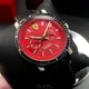 FERRARI 法拉利男錶 42mm 黑銀色圓形精鋼錶殼 紅色中三針顯示, 雙眼, 運動錶面款 FE00065