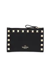 Valentino Garavani Rockstud Calfskin Coin Purse and Cardholder