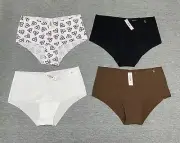 Victoria's Secret Panties Medium Cheeky White Black Lightweight V Cut Underwear