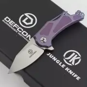 Defcon Rhino Framelock Folding Knife Purple Titanium Handle Bohler M390 Blade