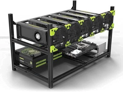 Veddha V4C 6-GPU Mining Case Aluminum Mining Rig Open Air Frame Case