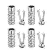 Shoelace Tips, 4Pcs Shoelace Head Tips for Shoes String, Silver Tone Style D