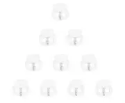 17x16mm Clear Plastic Cord Locks Double Hole Spring Stoppers Slider Clips Pan...
