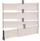 4 Pack Adjustable Dresser Drawer Dividers Organizers Expandable Separators for K