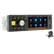 Car Stereo MP5 Player Touch Screen BT 1DIN Mirror Link For CarPlay W/Free Camera