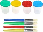 Colorful Paint Cups with Brushes - Painting Brush Set, No Mess