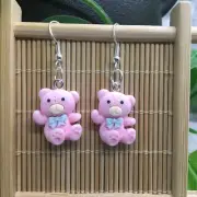 1.5" Silver-tone Bear Earring Set Bohemian Retro Dangle Drop New Free Ship 9625