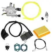 Carburetor Kit with Ignition Coil Gaskets Spark Plug Replacement for Stihl FS...