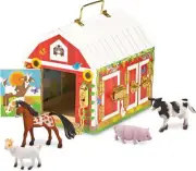 Melissa & Doug - Latches Barn Toy for Kids, Farm Animal Figures, 36-96 Months