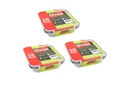 30PCS Aluminium Foil Container With Lid BBQ Baking Oven Roasting Takeaway Tray