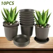 Round Plant Flower Seedlings Nursery Pots Saucer Tray Planter Home Decor Garden☾